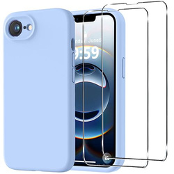 Etui do iPhone 16e SILICONE CASE + 2x SZKŁO HARTOWANE