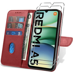 Etui do Xiaomi Redmi A5 4G (171,7mm) SKÓRZANE SKIN + 2x SZKŁO HARTOWANE 9H