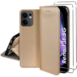 Etui do Oppo Reno 13F 5G / 13 FS 5G SMART MAGNET CASE + 2X SZKŁO HARTOWANE