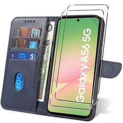 Etui do Samsung Galaxy A56 5G SKÓRZANE SKIN + 2x SZKŁO HARTOWANE 9H