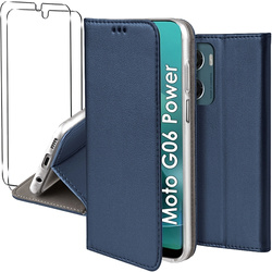 Etui do Motorola Moto G06 / G06 Power skórzane magnetyczne z klapką + 2x SZKŁO HARTOWANE