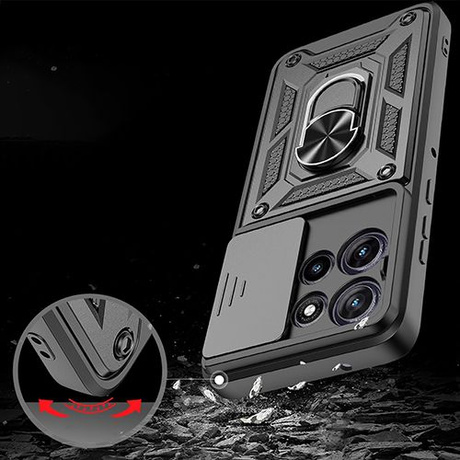 Etui do Motorola Moto G86 5G / G86 Power 5G SLIDE RING CASE PANCERNE + 2x SZKŁO HARTOWANE