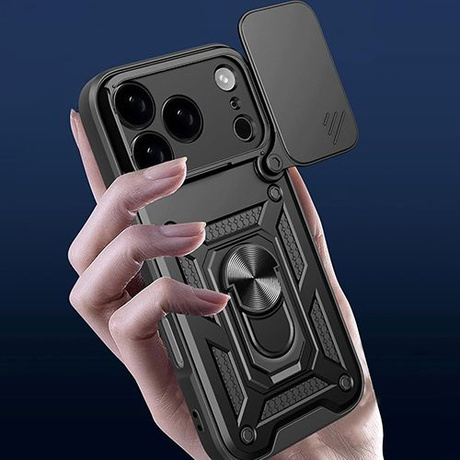 Etui do iPhone 17 Pro Max SLIDE RING CASE PANCERNE + 2x SZKŁO