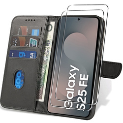 Etui do Samsung Galaxy S25 FE SKÓRZANE SKIN + 2x SZKŁO HARTOWANE 9H