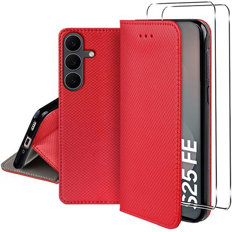 Etui do Samsung Galaxy S25 FE SMART MAGNET CASE + 2X SZKŁO HARTOWANE