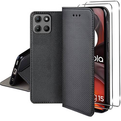Etui do Motorola Moto G15 / G15 Power SMART MAGNET CASE + 2X SZKŁO HARTOWANE