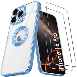 Etui do iPhone 16 Pro Silicone Clear ochrona aparatu  + 2x SZKŁO HARTOWANE