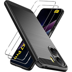 ETUI PANCERNE KARBON do Xiaomi Poco X7 Pro 5G +  2x SZKŁO HARTOWANE