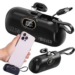 Powerbank mini USB-C 5000 mAh z wyświetlaczem mały 22.5W ładowarka z kablem