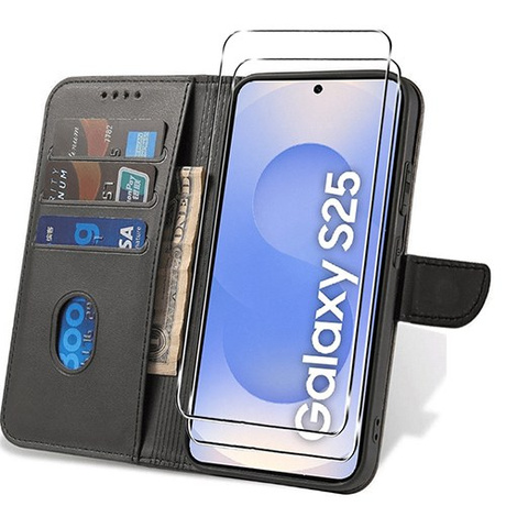 Etui do Samsung Galaxy S25 5G SKÓRZANE SKIN + 2x SZKŁO HARTOWANE 9H