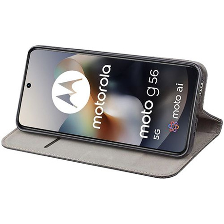 Etui SKÓRZANE do Motorola Moto G56 5G wzory PORTFEL + SZKŁO