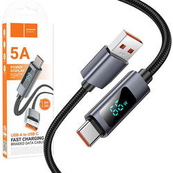 KABEL Z WYŚWIETLACZEM USB USB-C TYP C SZYBKIE ŁADOWANIE USB TYP C 5A 66W 1M