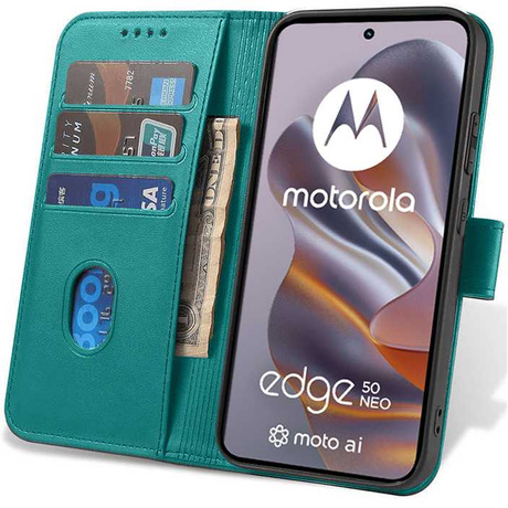 Etui do Motorola Edge 50 Neo SKÓRZANE SKIN + SZKŁO HARTOWANE