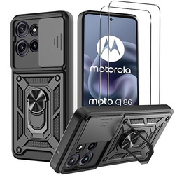 Etui do Motorola Moto G86 5G / G86 Power 5G SLIDE RING CASE PANCERNE + 2x SZKŁO HARTOWANE