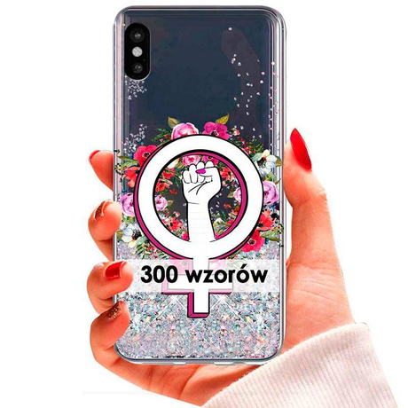 Etui do iPhone X brokatowe wzory CASE + SZKŁO