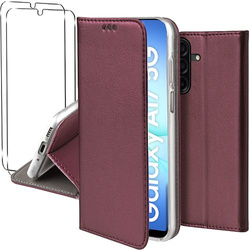 Etui do Samsung Galaxy A17 5G skórzane magnetyczne z klapką + 2x SZKŁO HARTOWANE
