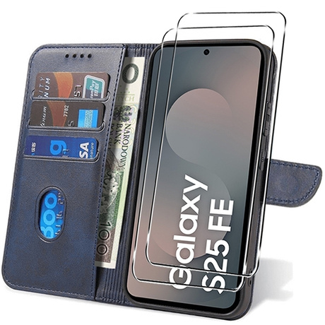 Etui do Samsung Galaxy S25 FE SKÓRZANE SKIN + 2x SZKŁO HARTOWANE 9H