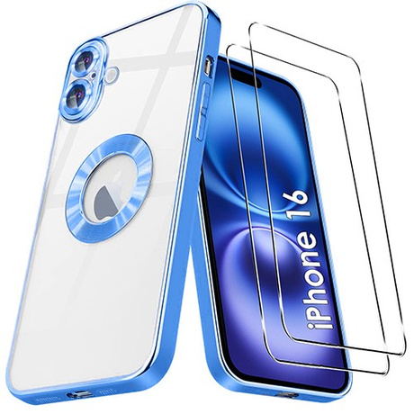 Etui do iPhone 16 Silicone Clear ochrona aparatu  + 2x SZKŁO HARTOWANE