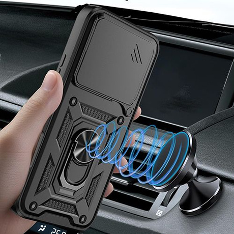Etui do Honor 400 Lite SLIDE RING CASE PANCERNE + 2x SZKŁO HARTOWANE