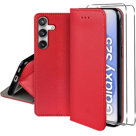 Etui do Samsung Galaxy S25 5G SMART MAGNET CASE + 2X SZKŁO HARTOWANE