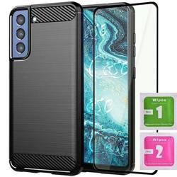 ETUI do SAMSUNG GALAXY S21 FE / 5G PANCERNE KARBON CASE + SZKŁO 5D