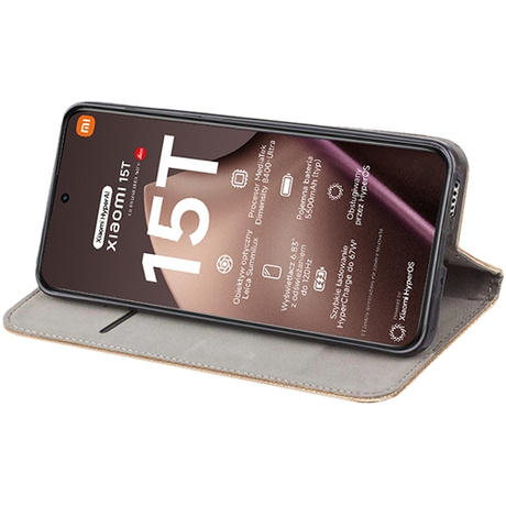 Etui z klapką do Xiaomi 15T SMART MAGNET CASE + 2X SZKŁO HARTOWANE