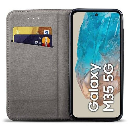 Etui do Samsung Galaxy M35 5G skórzane magnetyczne z klapką + SZKŁO HARTOWANE