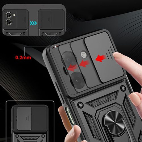 Etui do Xiaomi Redmi A5 (171,7mm) SLIDE RING CASE PANCERNE + 2x SZKŁO HARTOWANE