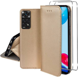 Etui do Xiaomi Redmi Note 11 / Note 11S SMART MAGNET CASE + 2X SZKŁO HARTOWANE