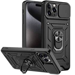 Etui do iPhone 15 Pro SLIDE RING CASE PANCERNE + SZKŁO HARTOWANE