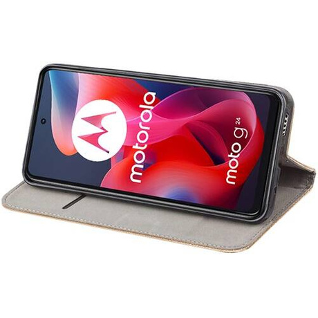 Etui do Motorola Moto G04 / G24 / G24 Power SMART MAGNET CASE + 2X SZKŁO HARTOWANE