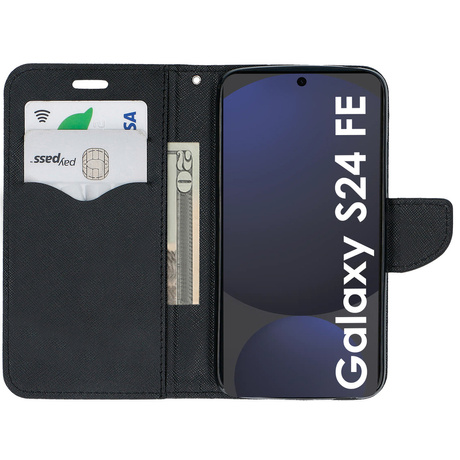 ETUI do Samsung Galaxy S24 FE PORTFEL CASE Z ZAPINKĄ + SZKŁO SZYBKA 9H