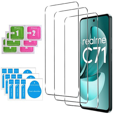 3x SZKŁO HARTOWANE 9H do Realme C71