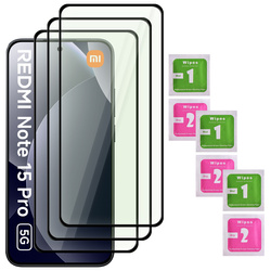 3x SZKŁO HARTOWANE 9D na cały ekran do Xiaomi Redmi Note 15 Pro 5G