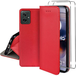 Etui do Motorola Moto G55 5G SMART MAGNET CASE + 2X SZKŁO HARTOWANE