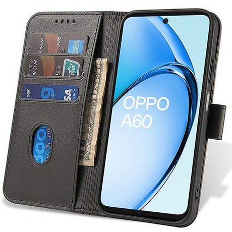 Etui do Oppo A60 SKÓRZANE SKIN + SZKŁO HARTOWANE