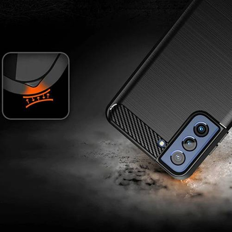 ETUI do SAMSUNG GALAXY S21 FE / 5G PANCERNE KARBON CASE + SZKŁO 5D