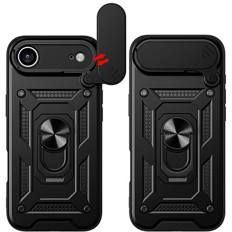 Etui do iPhone Air SLIDE RING CASE PANCERNE + 2x SZKŁO