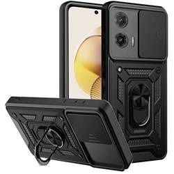 Etui do Motorola Moto G73 5G SLIDE RING CASE PANCERNE + SZKŁO HARTOWANE