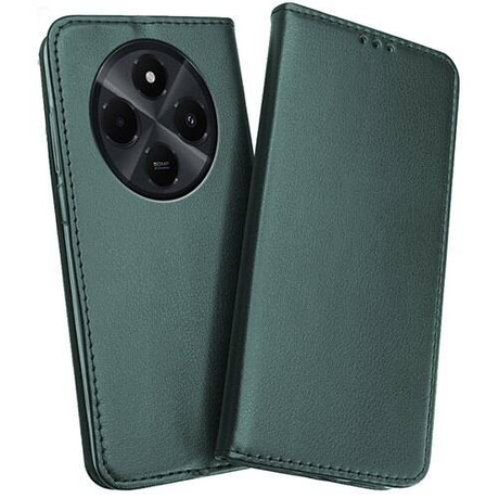 Etui do Xiaomi Redmi 14C skórzane magnetyczne z klapką + SZKŁO HARTOWANE