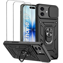 Etui do iPhone 17 SLIDE RING CASE PANCERNE + 2x SZKŁO