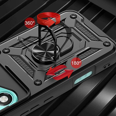 Etui do Honor 400 Lite SLIDE RING CASE PANCERNE + 2x SZKŁO HARTOWANE