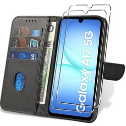 Etui do Samsung Galaxy A17 5G SKÓRZANE SKIN + 2x SZKŁO HARTOWANE 9H