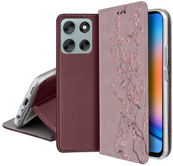 Etui SKÓRZANE do Motorola Moto G56 5G wzory PORTFEL + SZKŁO