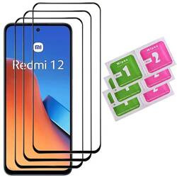 3x SZKŁO HARTOWANE 9D na cały ekran do Xiaomi Redmi 12 4G