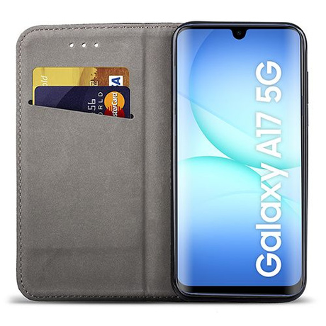 Etui do Samsung Galaxy A17 5G skórzane magnetyczne z klapką + 2x SZKŁO HARTOWANE