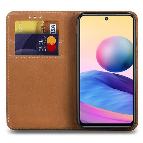 Etui do Xiaomi Redmi Note 10 5G SKÓRZANE PORTFEL CASE + SZKŁO HARTOWANE