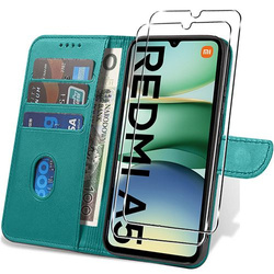 Etui do Xiaomi Redmi A5 4G (171,7mm) SKÓRZANE SKIN + 2x SZKŁO HARTOWANE 9H