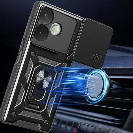 Etui do Oppo A5 Pro 5G SLIDE RING CASE PANCERNE + 2x SZKŁO HARTOWANE