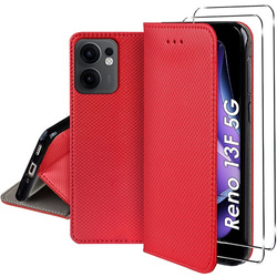 Etui do Oppo Reno 13F 5G / 13 FS 5G SMART MAGNET CASE + 2X SZKŁO HARTOWANE